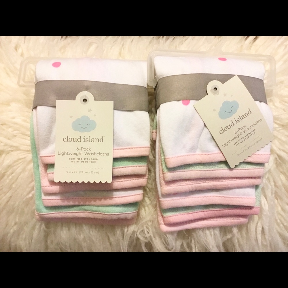 🐸 NWT 12 Girl’s Cloud Island Infant Washcloths